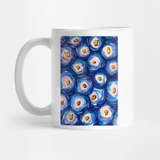 Blue Roses Abstract Watercolour Design Mug